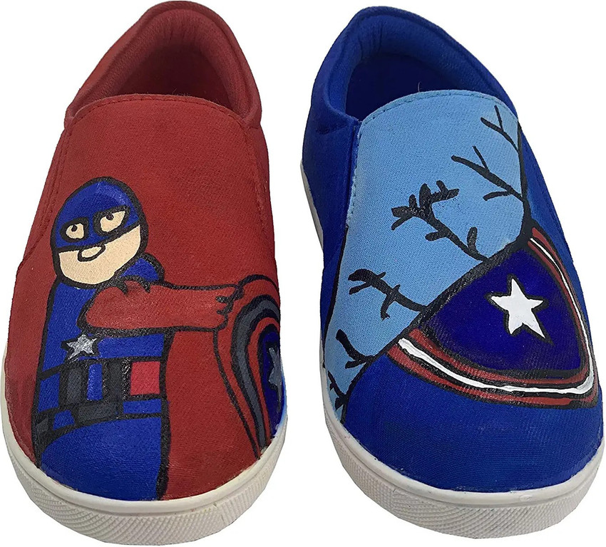 FEET ME UP Boys Captain America Shoes Multicolor Slip On