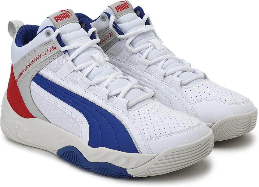 Red white and hot sale blue puma sneakers