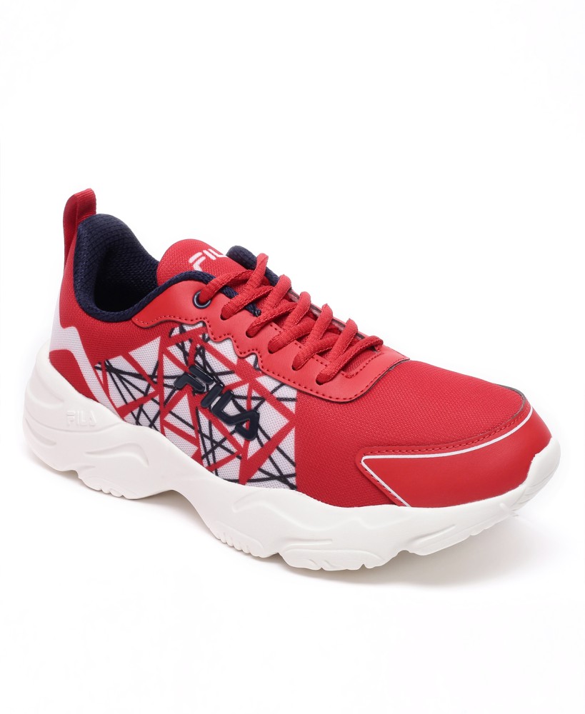 Red on sale fila sneakers