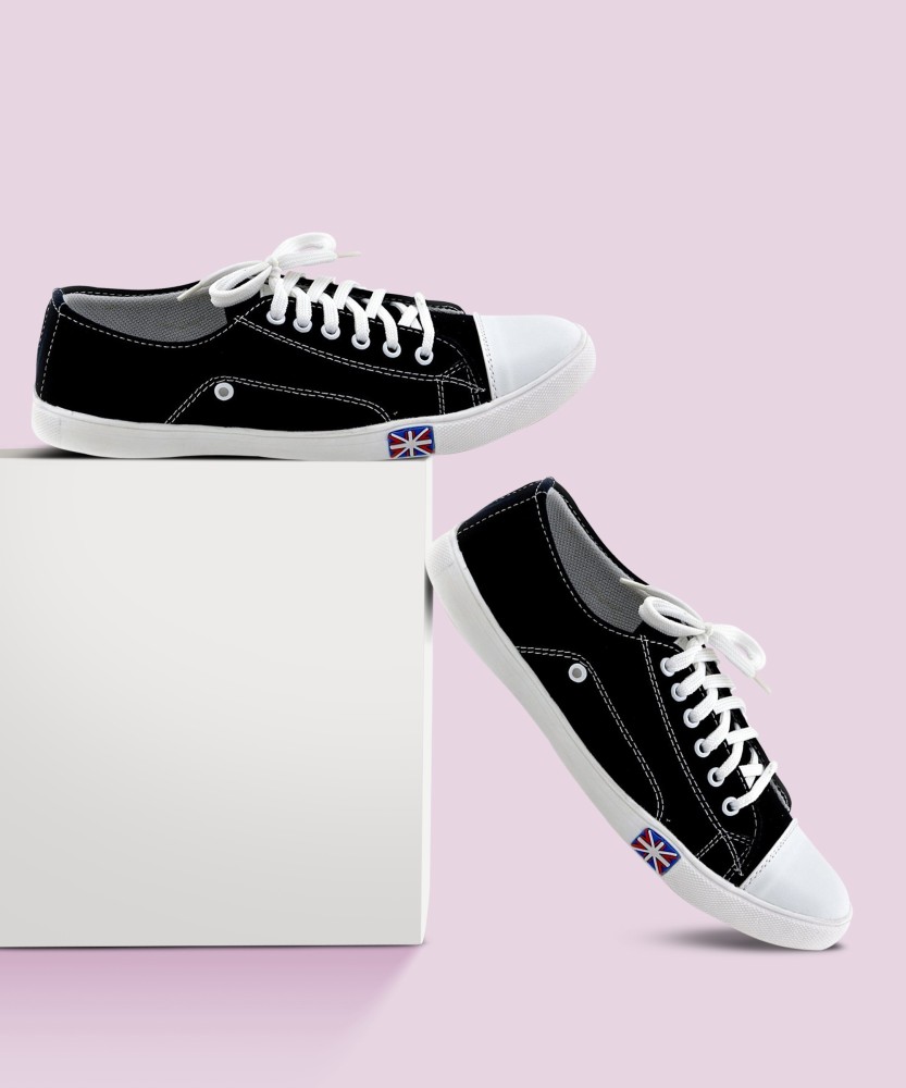 High neck outlet canvas shoes