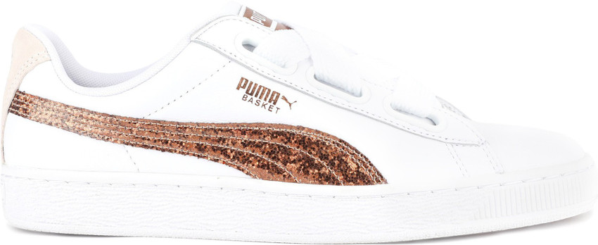 puma basket heart white rose gold