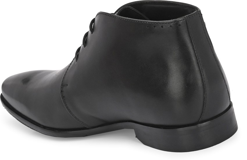 Black leather store desert boots mens