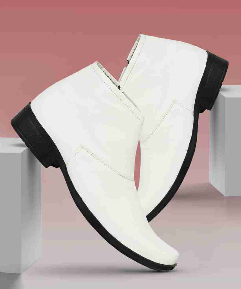 Mens white leather 2025 chelsea boots