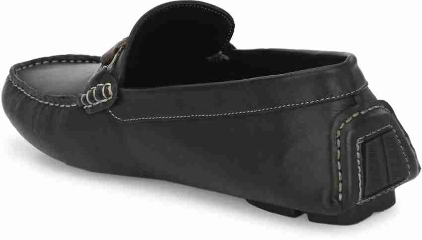 Hitz Men's Black Leather Slip-On Casual Loafer Shoes – Hitz Shoes Online