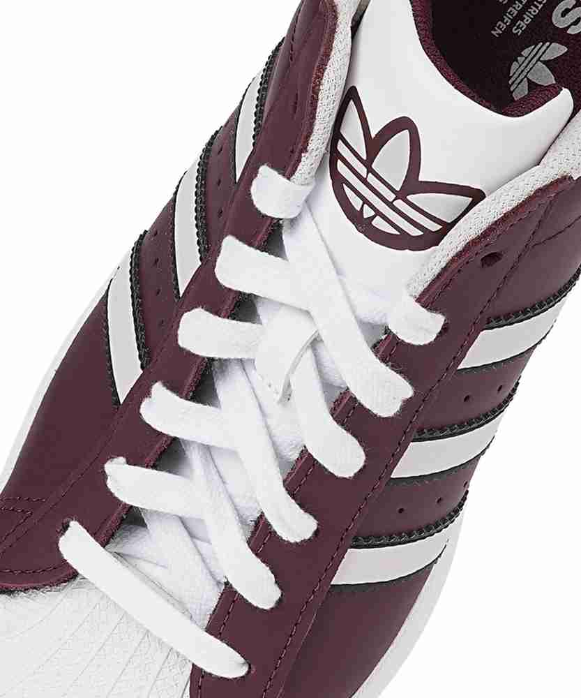 Maroon adidas superstar top high top