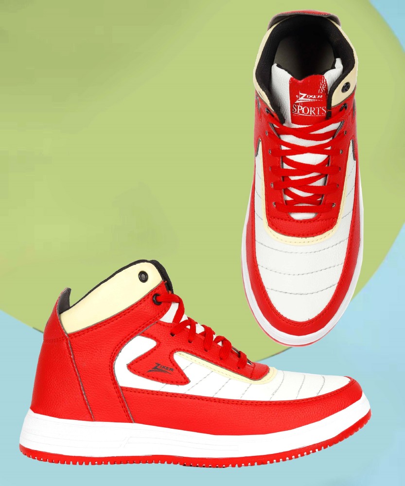 Nike high tops red cheap white blue