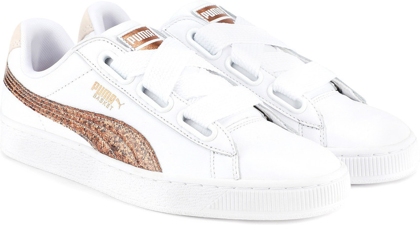 puma basket heart white rose gold