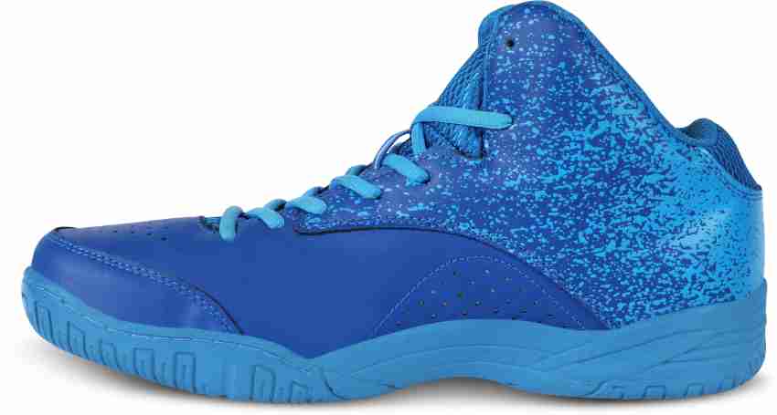 Bright blue basketball store shoes