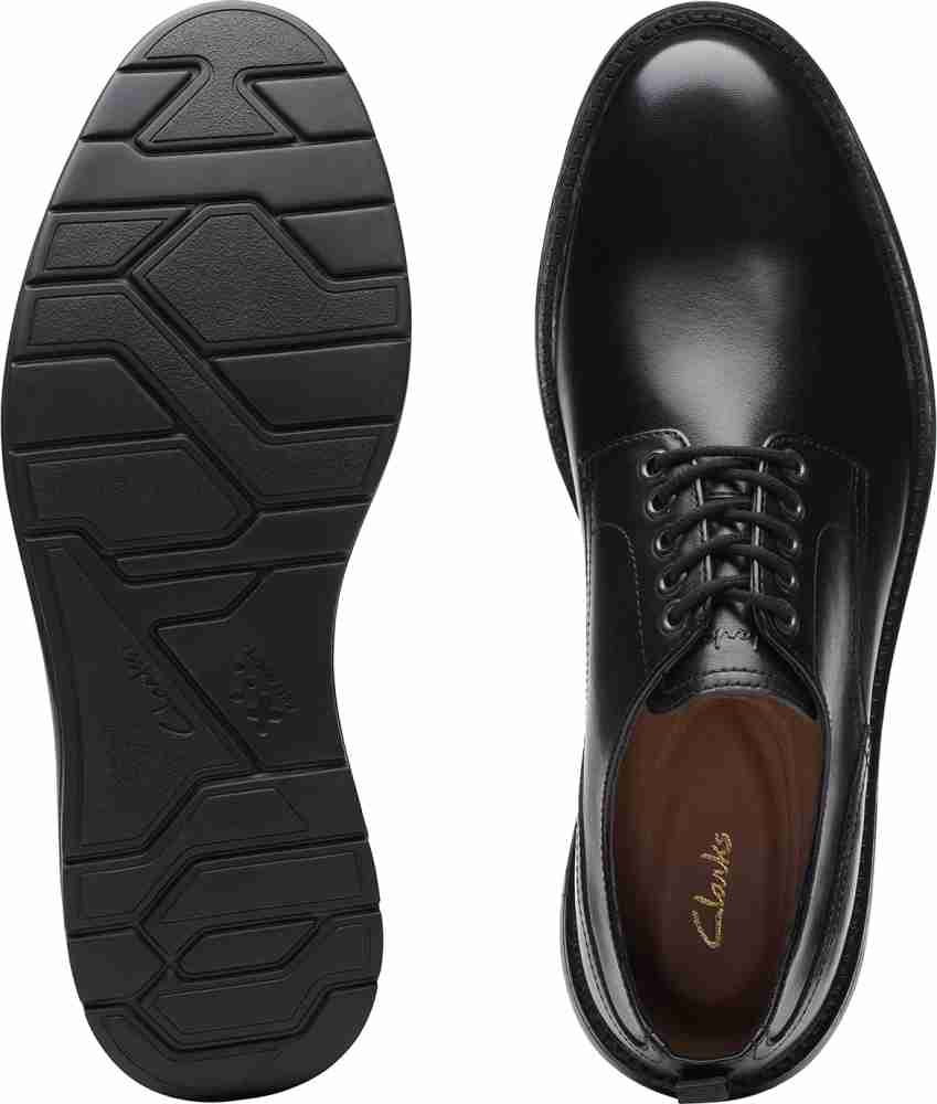 Clarks mens black lace hotsell up shoes