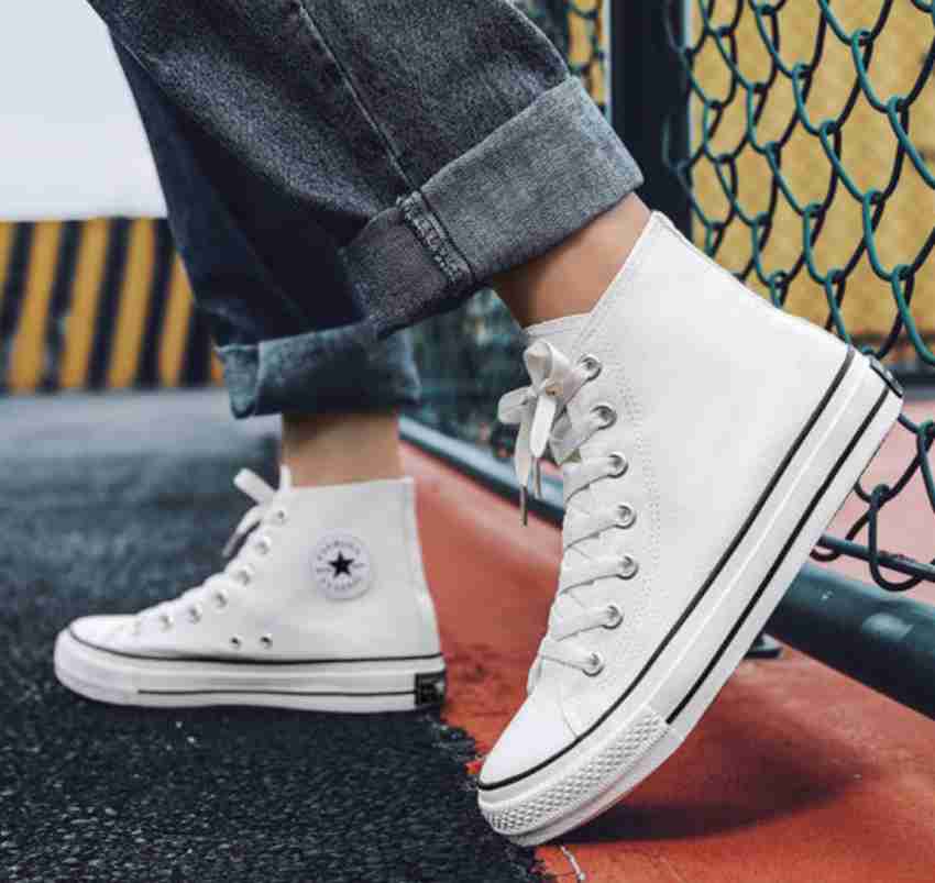 Buy Adiso ALL STAR canvas ankel length boots Canvas Shoes For Men _White  Online at Best Prices in India - JioMart.