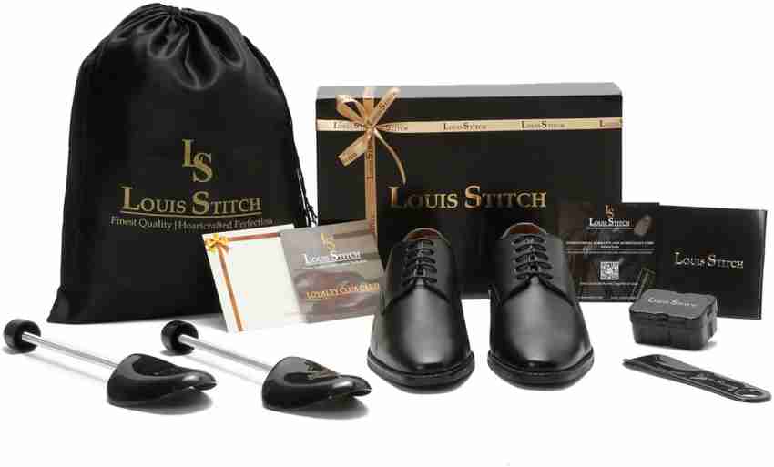 Louis Vuitton Black Derby Dress Shoes LV UK 10 / US 11 ST0115 Made in Italy