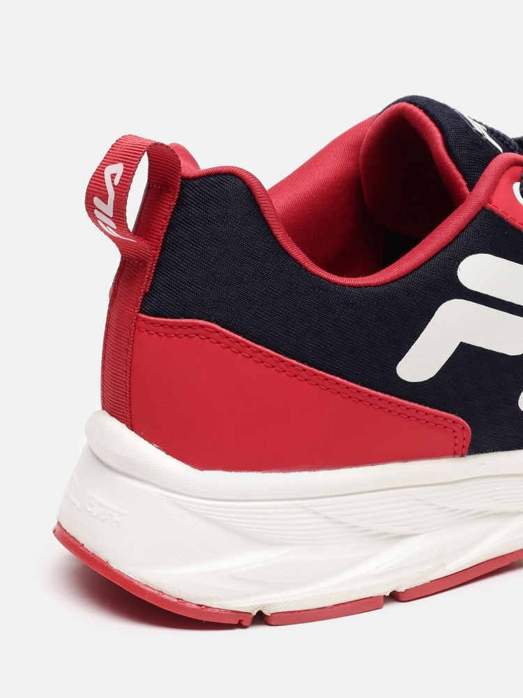 Fila blue best sale and red shoes