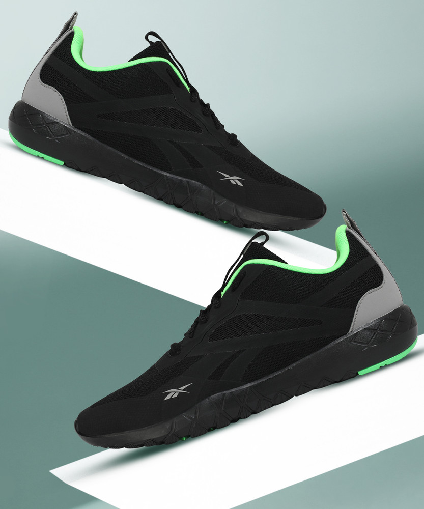 reebok green black shoes