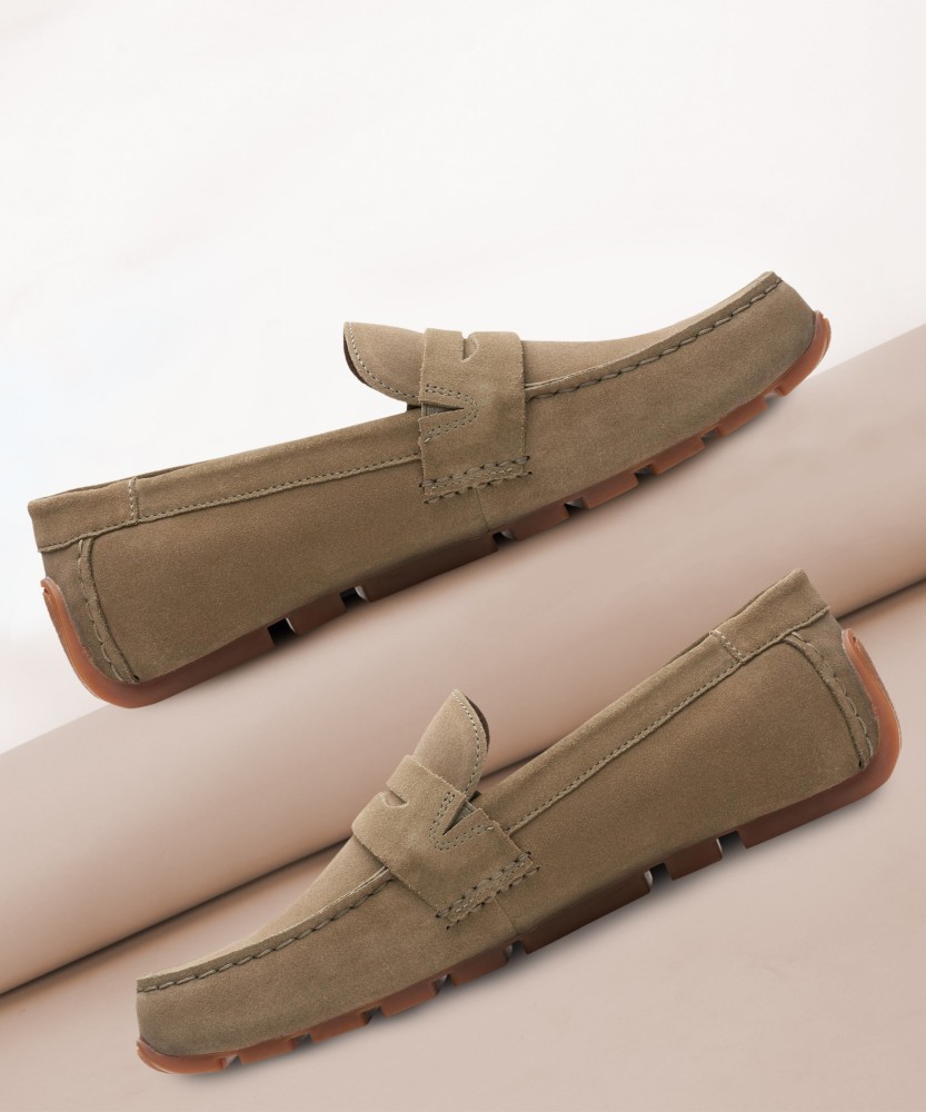 Clarks suede shop loafers mens