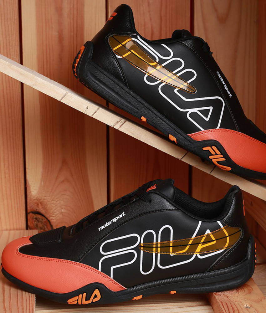 Mens orange fila shoes shop