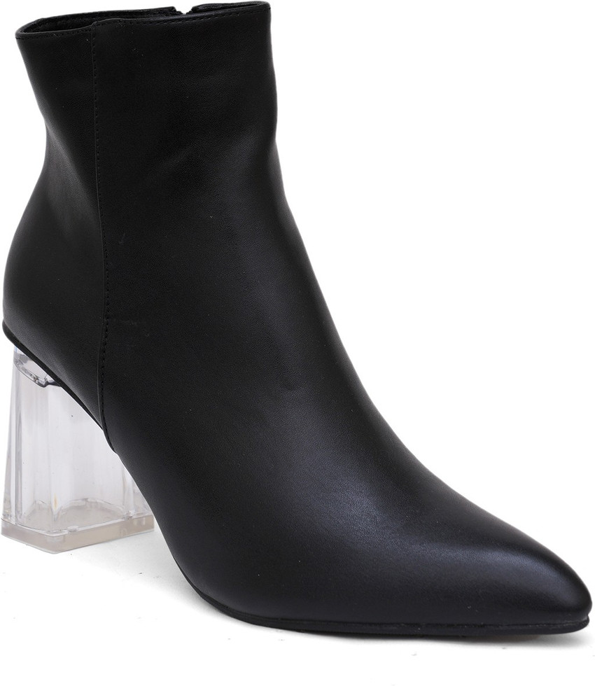 Black clear boots top