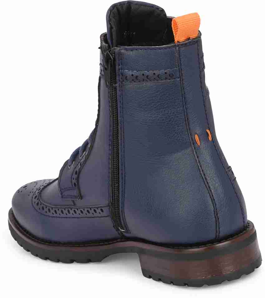 Mens blue online brogue boots