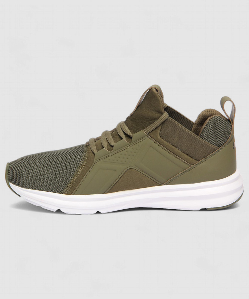 PUMA Enzo Mesh Running Shoes For Men Buy Olive Night Puma White Color PUMA Enzo Mesh Running Shoes For Men Online at Best Price Shop Online for Footwears in India Flipkart