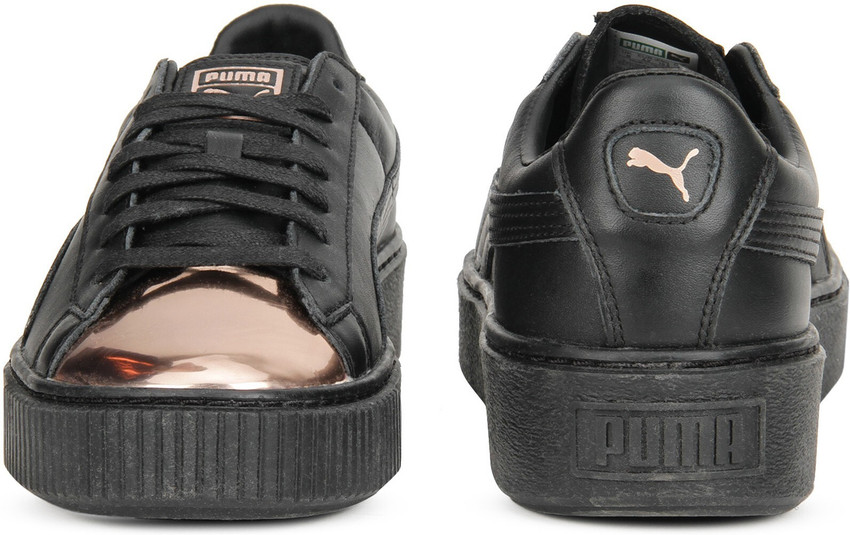 puma basket metallic rose gold