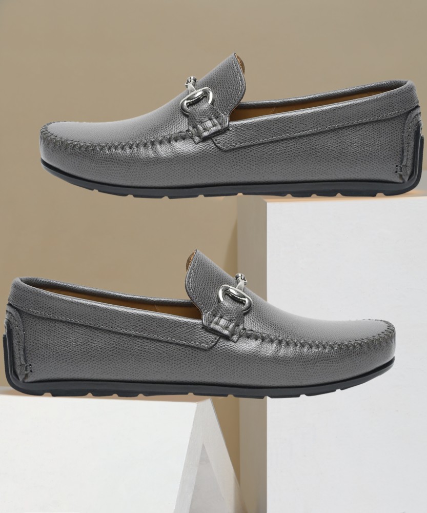 Grey mens deals loafer shoes