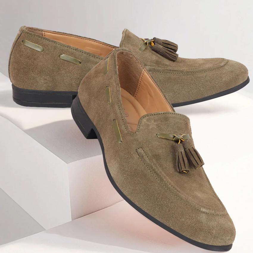 FAUSTO Suede Leather Casual Tassel Shoes Loafers For Men Buy FAUSTO Suede Leather Casual Tassel Shoes Loafers For Men Online at Best Price Shop Online for Footwears in India Flipkart
