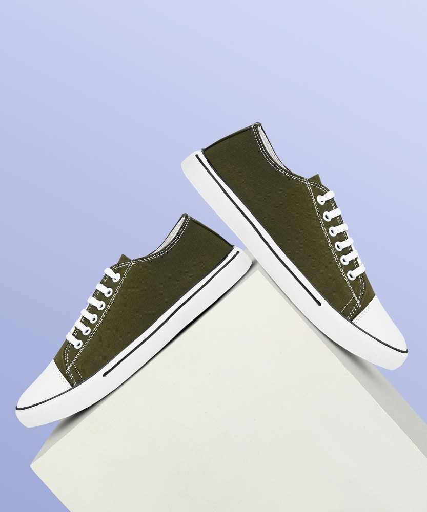 Olive green sales canvas shoes