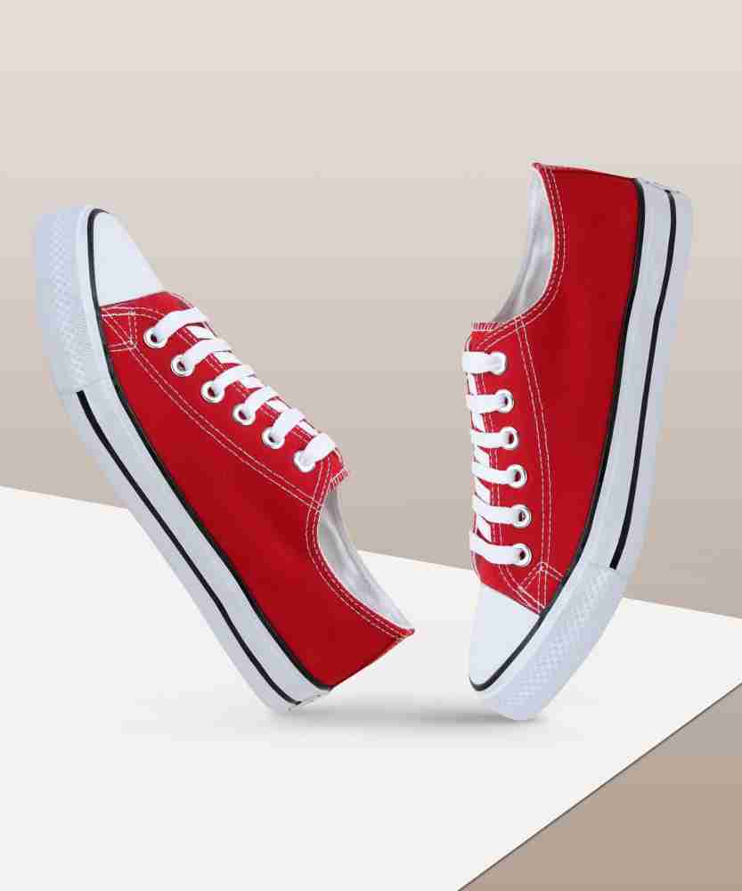 Canvas shoes hotsell red color