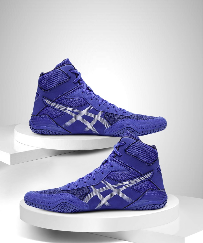 Asics blue best sale wrestling shoes