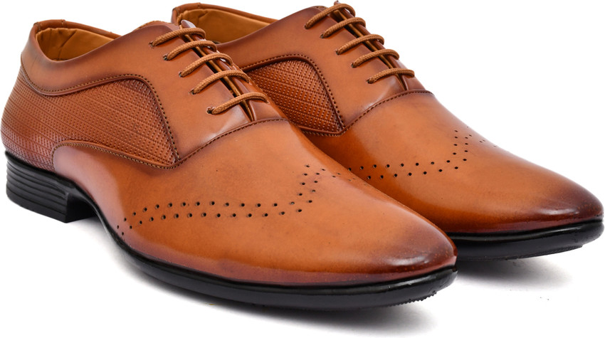 Keechoo s Men s Party wear and wedding Tan Brogues shoes for men