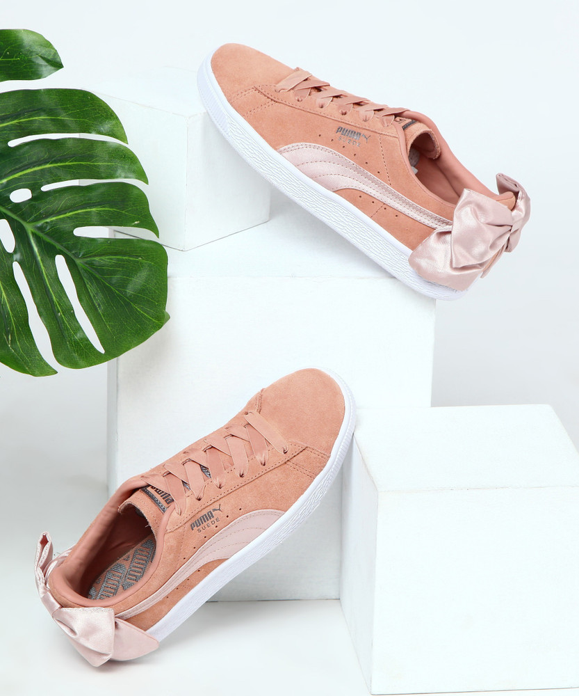 Puma suede sales bow beige