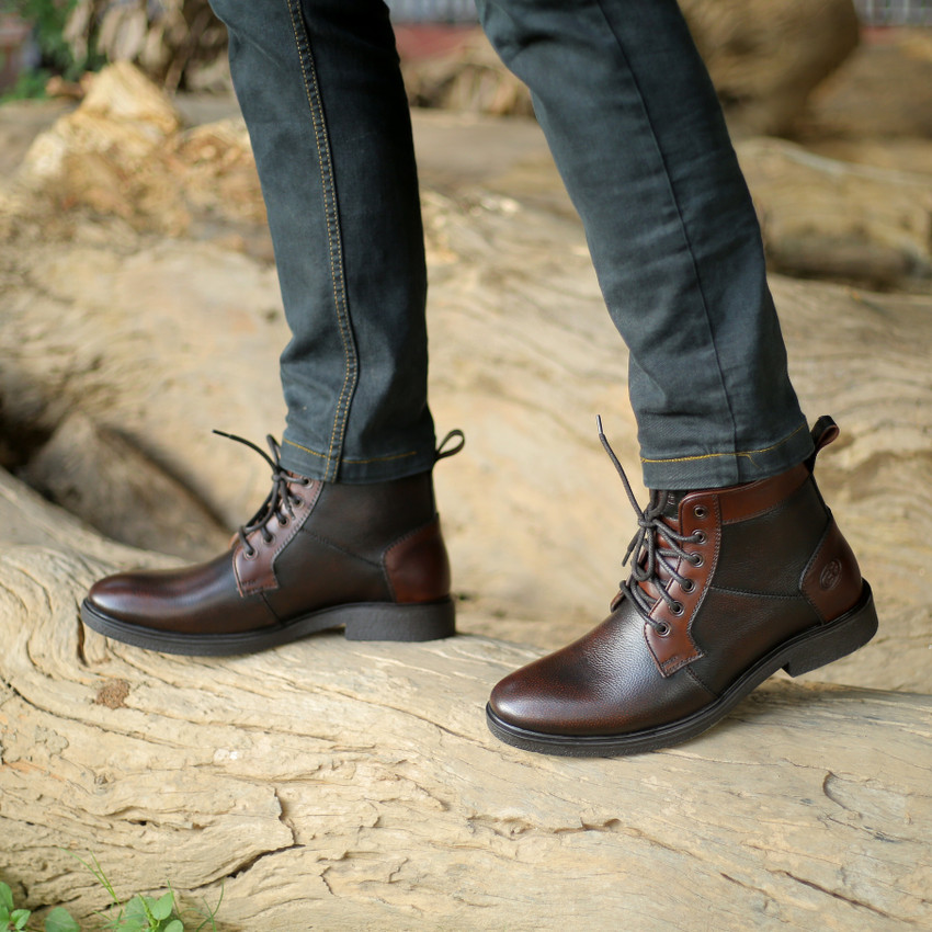 Tan leather shoe boots hotsell