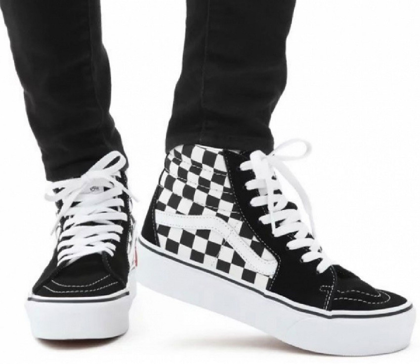 Mens black and white high top vans online