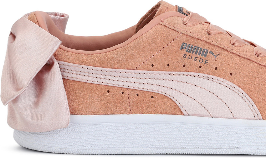 PUMA Suede Bow Wn s Dusty Coral Cream Tan Sneakers For Women Buy PUMA Suede Bow Wn s Dusty Coral Cream Tan Sneakers For Women Online at Best Price Shop Online for