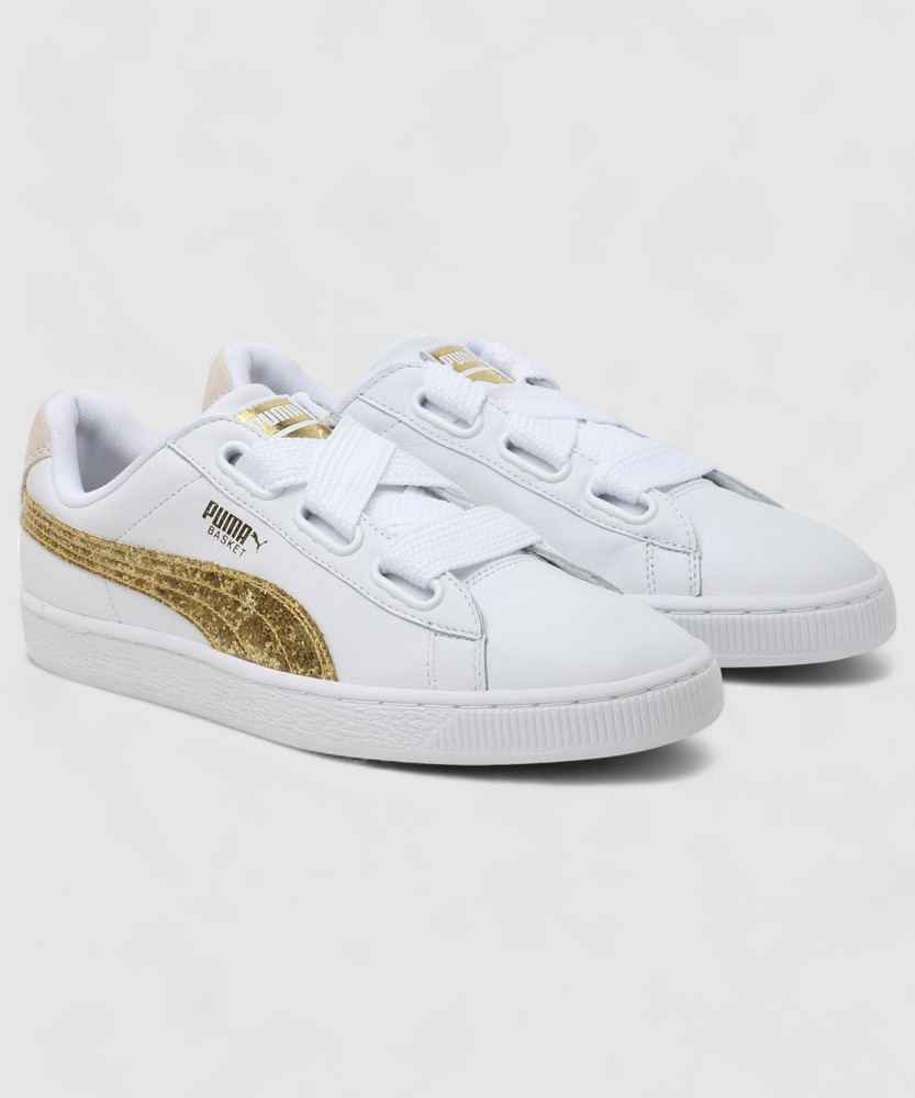 puma basket heart gold