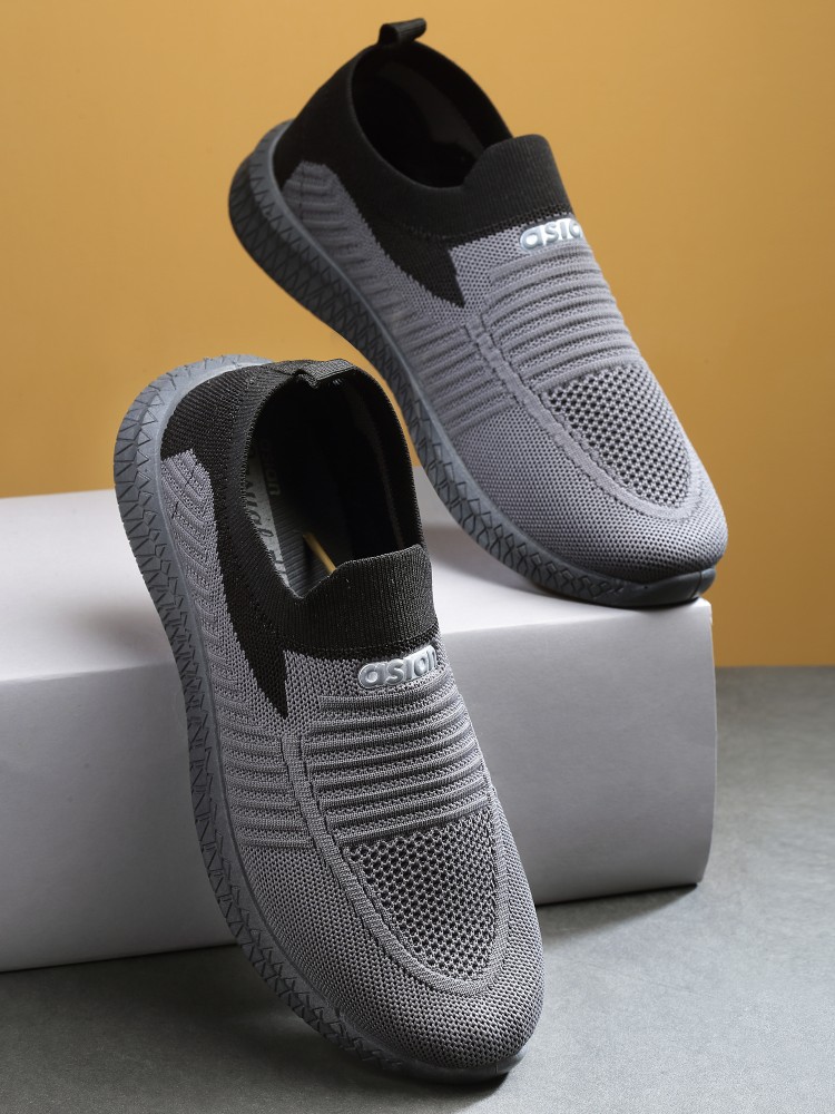 Dark gray sales slip on sneakers