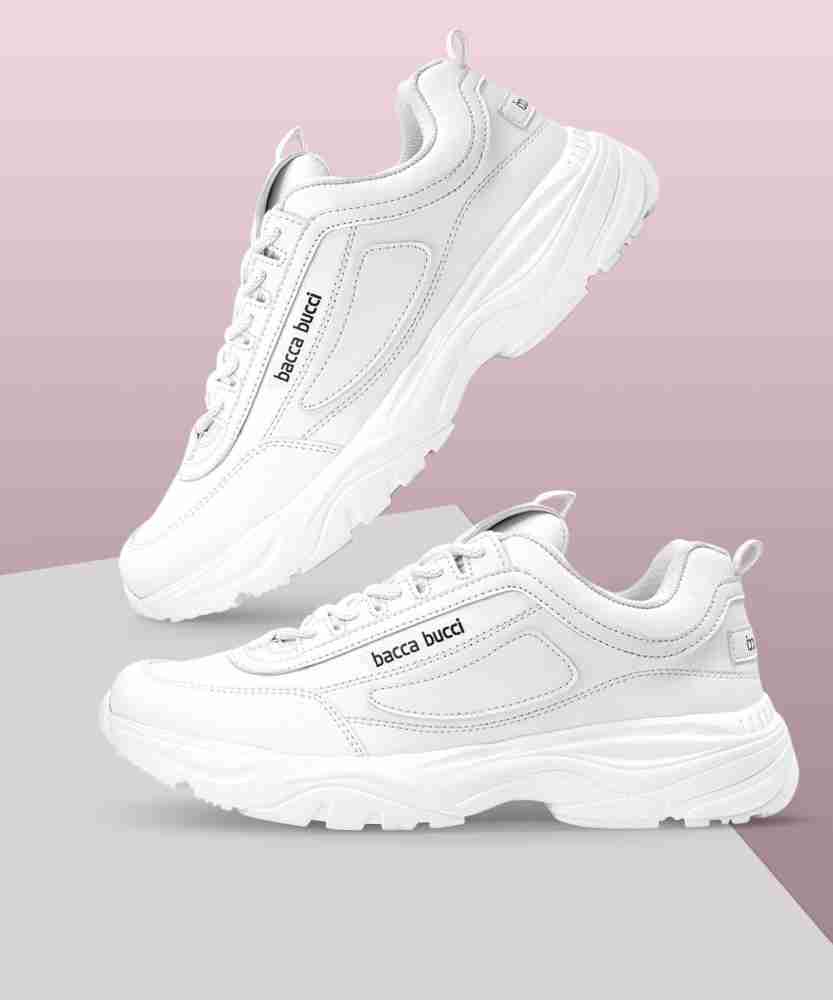 Bacca Bucci Men's AFTERBURN Street Fashion White Sneakers | White Sports  Shoes for Men