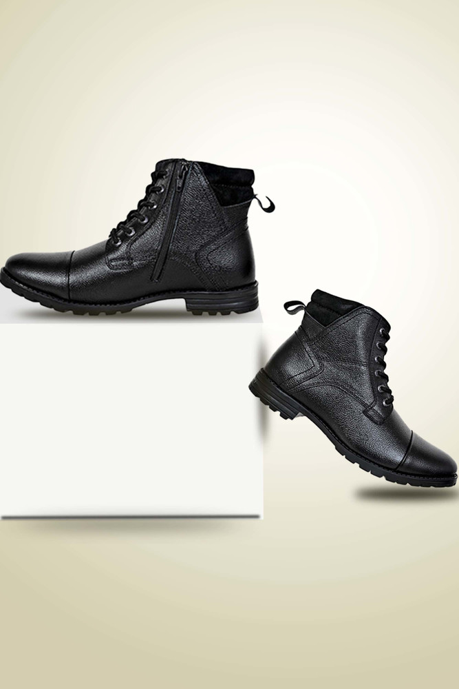 KICKSFIRE Genuine Leather For Men Stylish Long Ankle Chain Buckle Grain Leather Mens Shoe Boots For Men KICKSFIRE Genuine Leather For Men Stylish Long Ankle Chain Buckle Grain Leather Mens Shoe Boots For Men