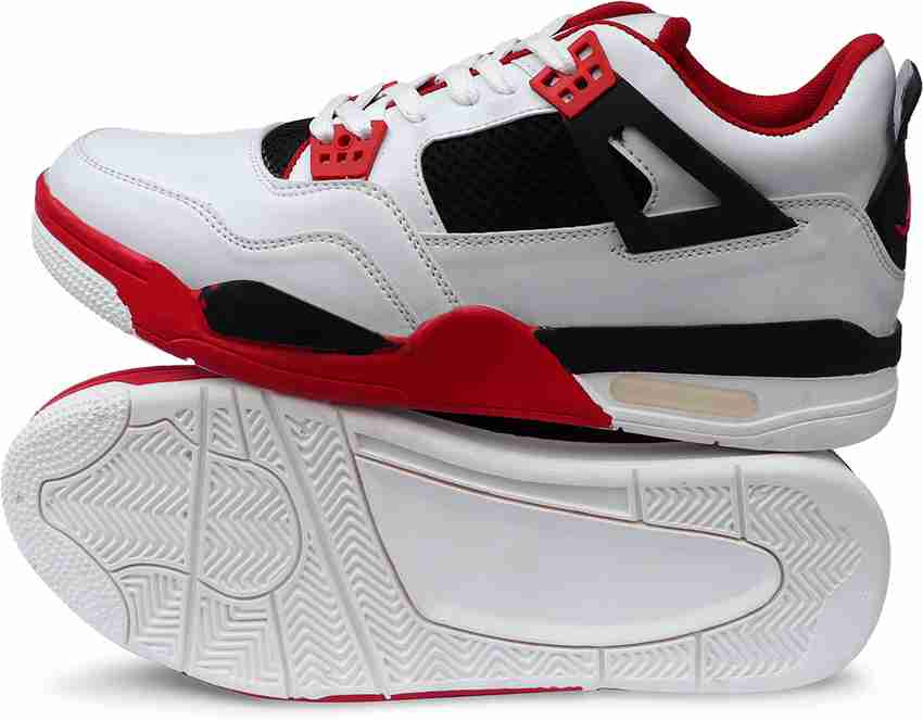 Red jordan running shoes top