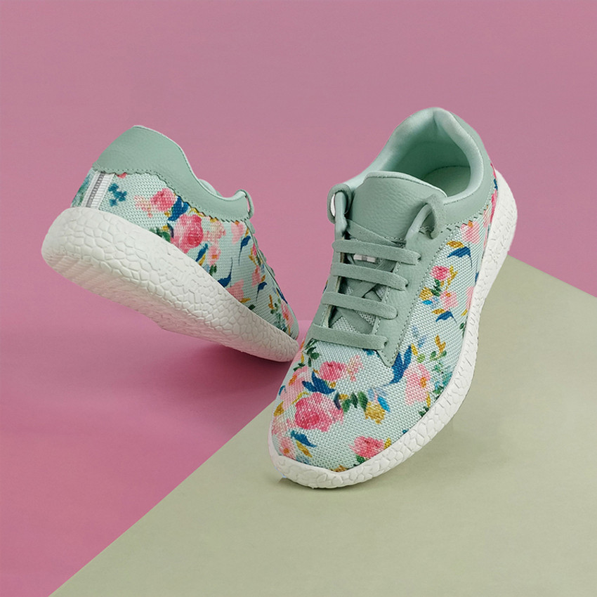 XXIV Sea Green Floral Slip On Sneakers For Women Buy XXIV Sea