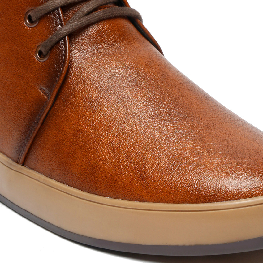 MUTAQINOTI Mid Top Synthetic Leather Boots For Mens Boots For Men