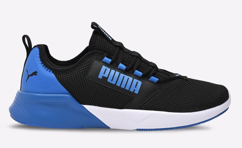 Puma black shop and blue shoes