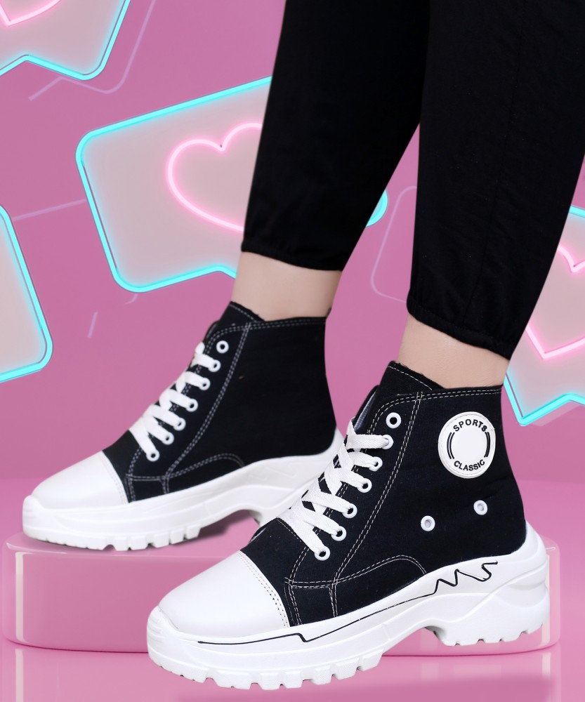ShoeNstring Denim Sneakers Trending Stylish Comfortable Casual Shoes for  Women And Girls High Tops For Women - Buy ShoeNstring Denim Sneakers  Trending Stylish Comfortable Casual Shoes for Women And Girls High Tops
