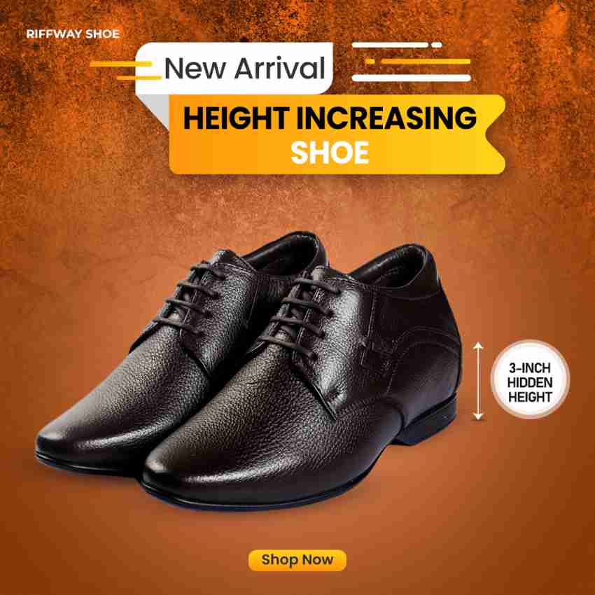 Cenvo 3 Inch Height increasing Formal Leather Derby Shoes for all