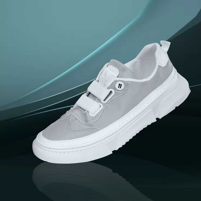glemia glemia Casual Low Top Skate Sneaker Shoe for Men Light Grey White Color Casuals For Men