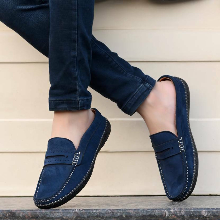 Dark blue mens loafers deals