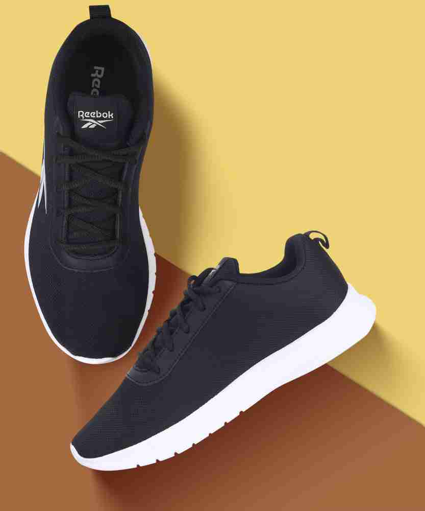 Reebok black and on sale white running shoes