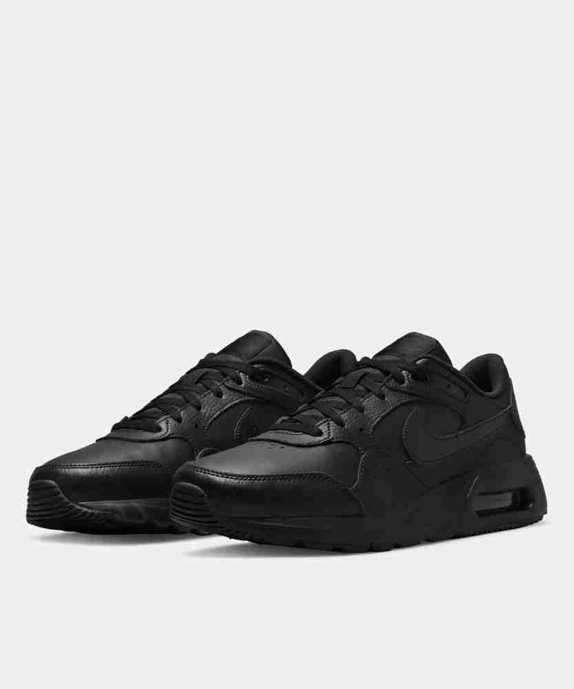 Black nike leather sneakers sale