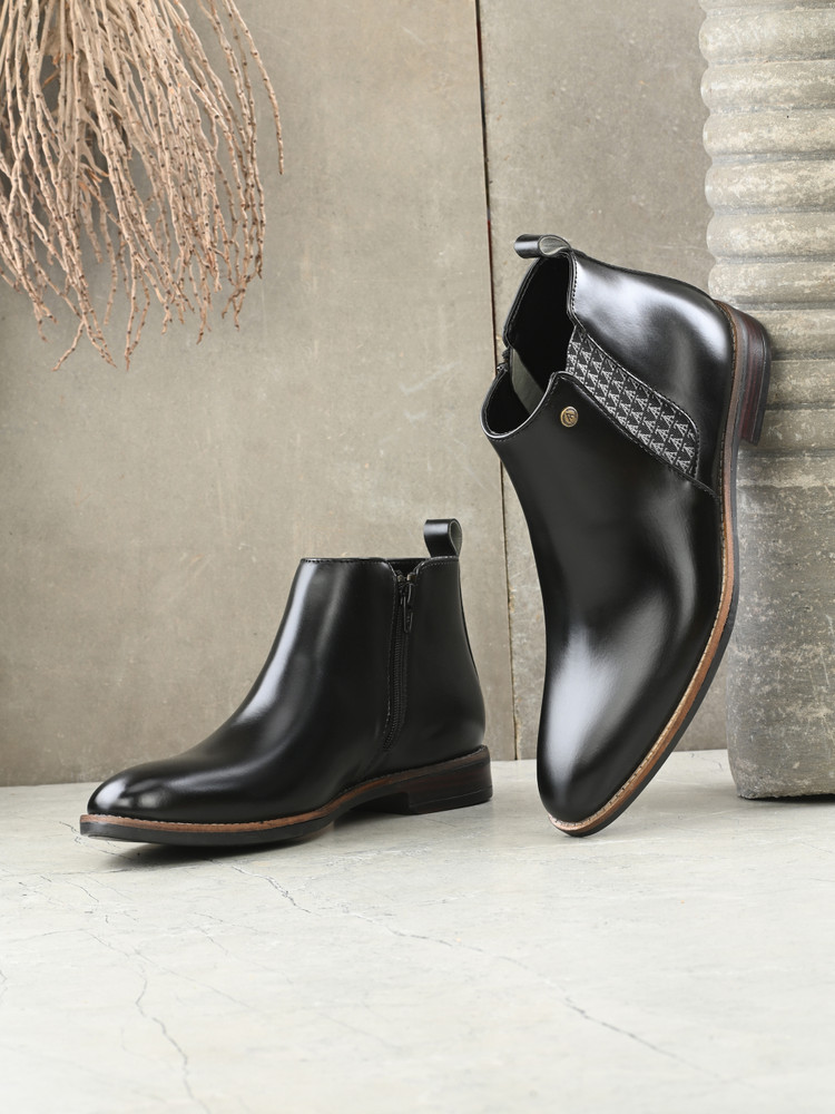ALBERTO TORRESI Alberto Torresi Synthetic Black Chelsea Boots For