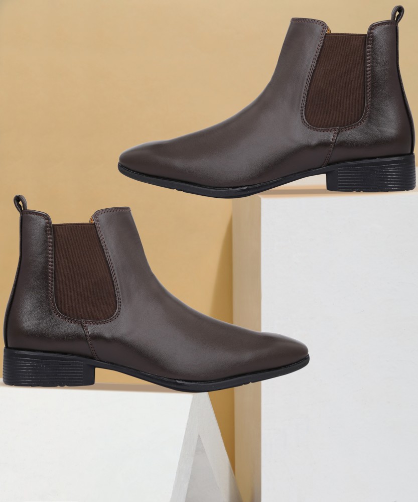 Mens faux leather hotsell chelsea boots