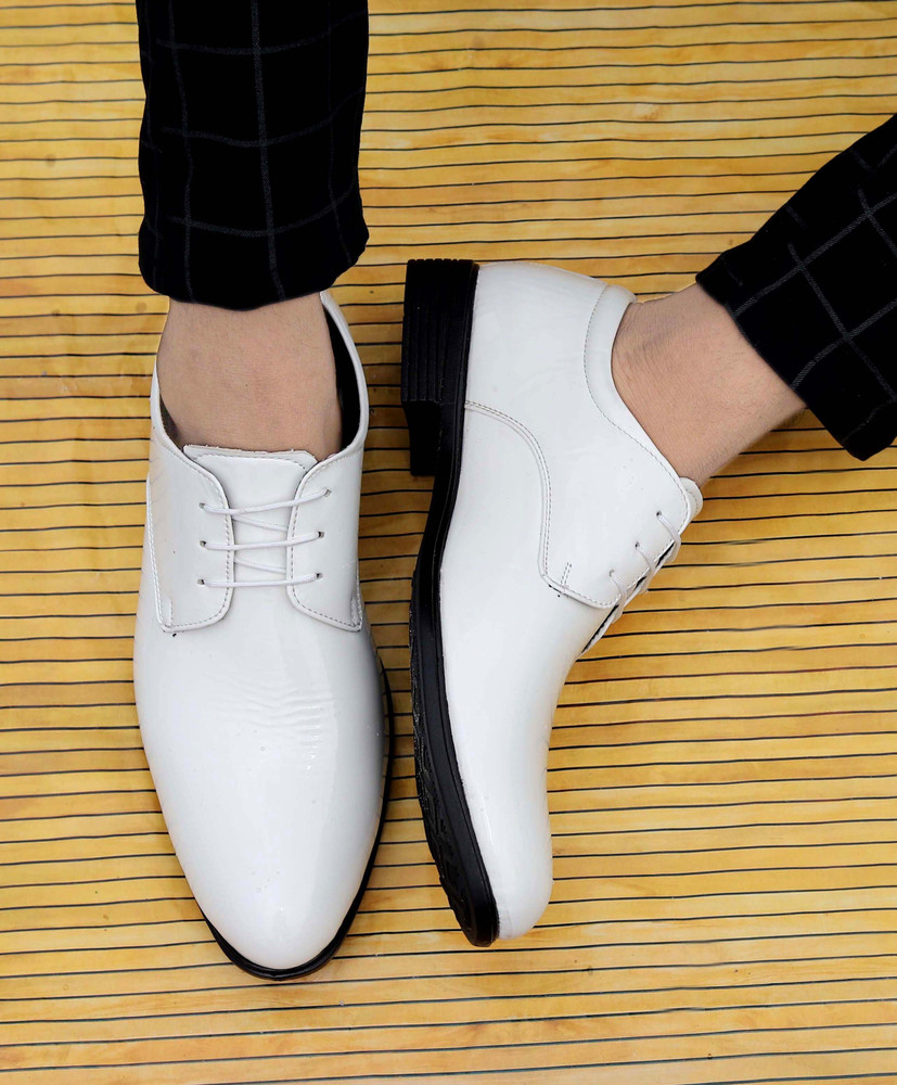 Zixer Office Wear Patent shine Formal Shoes For Men Boys Semi Formal Wedding Party Lace Up For Men